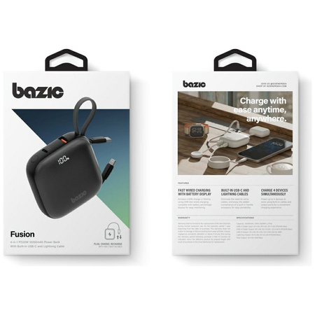 PowerBank 4w1 Bazic Fusion 10000mAh PD20W USB-C/Lightning czarny