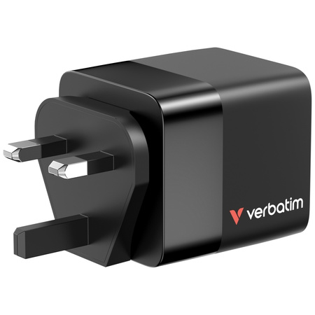 Verbatim Ładowarka sieciowa GaN 65W 2xUSB-C/USB-A + Adapter EU/UK/US czarny/black 32217