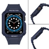 Protect Strap Band opaska z etui do Apple Watch 7 / 6 / 5 / 4 / 3 / 2 / SE (45 / 44 / 42mm) obudowa pancerny pokrowiec na zegarek niebieski