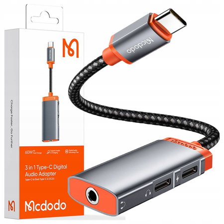 MCDODO ADAPTER USB-C MINI JACK 3,5MM PRZEJŚCIÓWKA KABEL AUX DO SAMSUNG DAC