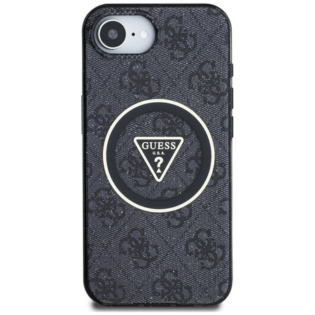 GUESS ETUI IML METAL GLITTER 4G CIRCLE TRIANGLE DO MAGSAFE DO IPHONE 16E