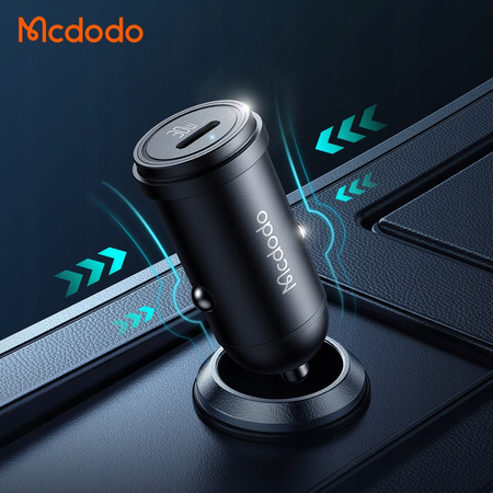 MCDODO MOCNA SZYBKA ŁADOWARKA SAMOCHODOWA DO TELEFONU MAŁA USB-C 30W LED