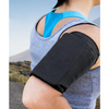 Elastyczny materiałowy armband opaska na ramię do biegania fitness M niebieska