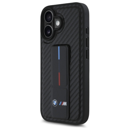 BMW POKROWIEC HARDCASE DO IPHONE 16 6.1 Z M GRIP STAND I CARBONOWYM WZOREM