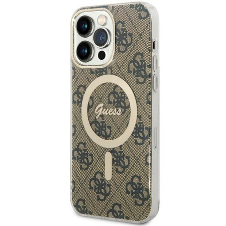 Etui Guess GUHMP14XH4STW na iPhone 14 Pro Max 6.7" - brązowe 4G MagSafe