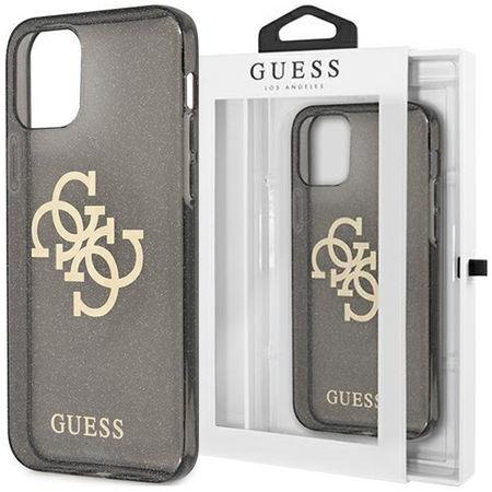 Guess GUHCP13SPCUGL4GBK iPhone 13 mini 5,4" czarny/black hard case Glitter 4G Big Logo