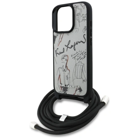 KARL LAGERFELD ETUI CROSSBODY GRAINED PATTERN LOGO DO IPHONE 16 PRO