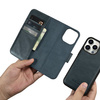 iCarer Oil Wax Wallet Case 2in1 etui iPhone 14 Pro Max skórzany pokrowiec z klapką Anti-RFID niebieski (WMI14220724-BU)