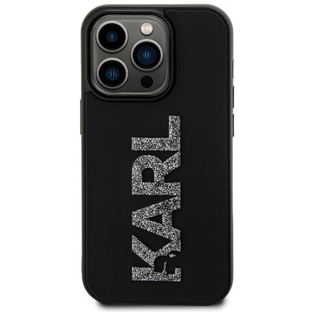 KARL LAGERFELD POKROWIEC HARDCASE 3D RUBBER Z LOGO DO IPHONE 15 PRO GLITTER