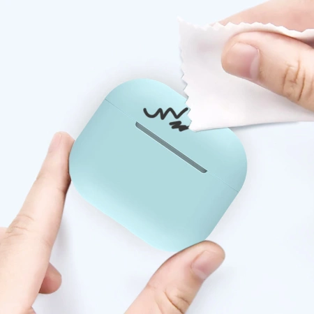 HURTEL ETUI DO AIRPODS 1 2 SILIKONOWY POKROWIEC Z BRELOKIEM KARABIŃCZYK