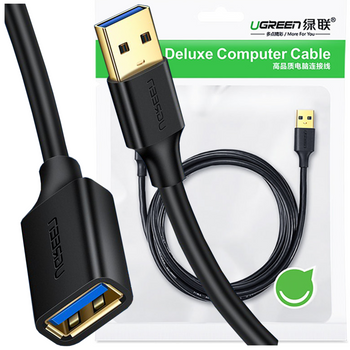 Ugreen kabel przewód przedłużacz przejściówka USB 3.0 (żeński) - USB 3.0 (męski) 1m czarny (10368)