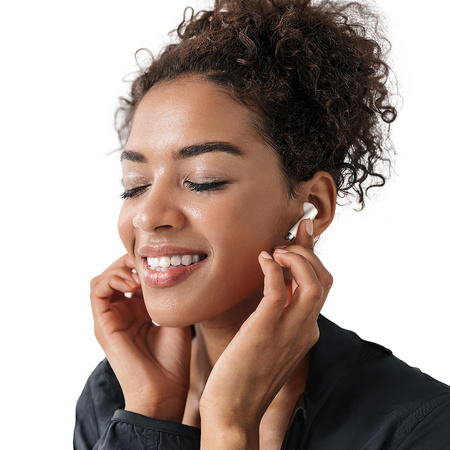 MCDODO SŁUCHAWKI BEZPRZEWODOWE DOUSZNE BLUETOOTH 5 Z MIKROFONEM ETUI BIAŁE