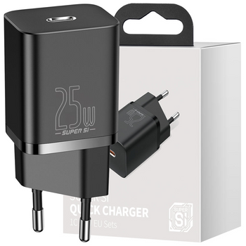 Baseus Super Si 1C szybka ładowarka USB Typ C 25W Power Delivery Quick Charge czarny (CCSP020101)