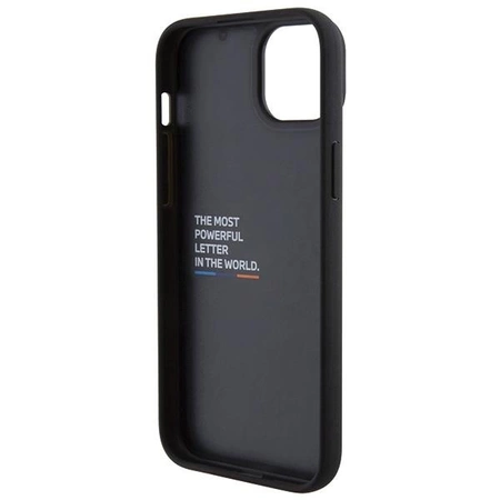 Etui BMW Leather Stamp Tricolor do iPhone 15 Plus - czarne