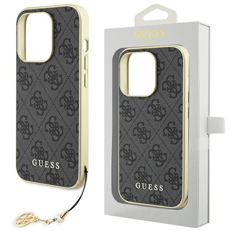 Etui Guess 4G Charms Collection do iPhone 15 Plus - szare