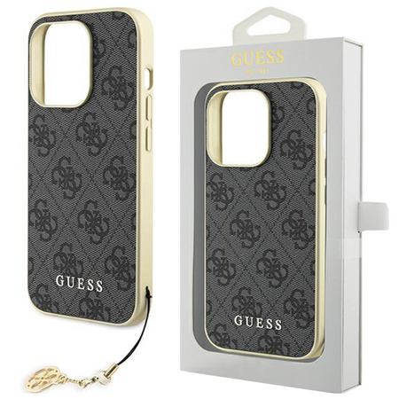 Etui Guess 4G Charms Collection do iPhone 15 - szare