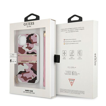 Guess GUHCP13MKCABPI iPhone 13 6,1" różowy/pink hardcase Camo Strap Collection