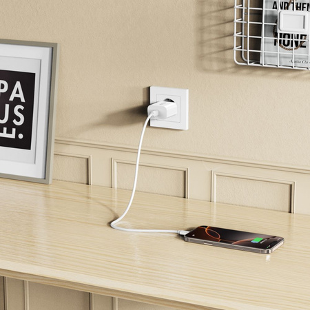 TECH-PROTECT ŁADOWARKA NC20W PD20W 1-PORT DO TELEFONÓW + KABEL TYPE-C BIAŁY