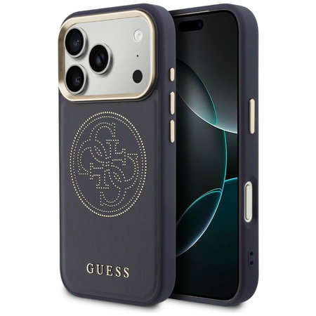 Etui Guess Perforated 4G MagSafe do iPhone 17 Pro Max niebieski