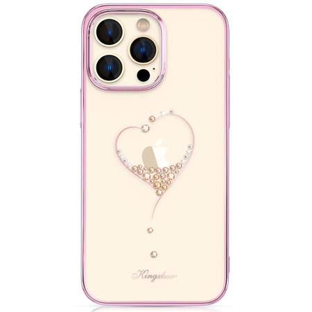 Kingxbar Wish Series etui iPhone 14 Pro ozdobione kryształami różowe