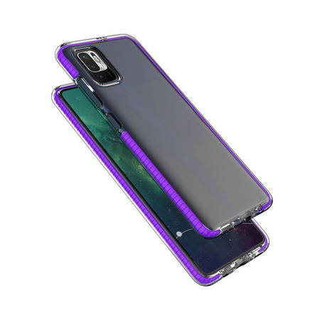 Spring Case pokrowiec żelowe etui z kolorową ramką do Xiaomi Redmi Note 10 5G / Poco M3 Pro ciemnoróżowy