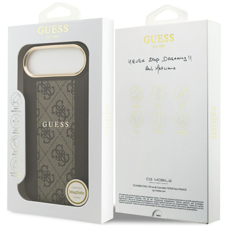 Etui Guess 4G Stripe MagSafe do iPhone Air brązowy