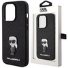 Etui Karl Lagerfeld Fixed Glitter Ikonik Logo Metal Pin do iPhone 15 Pro - czarne