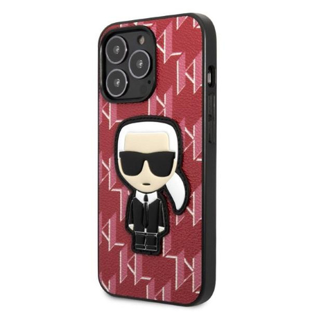 Etui Karl Lagerfeld KLHCP13LPMNIKPI na iPhone 13 Pro / 13 hardcase - czerwone Monogram Ikonik Patch