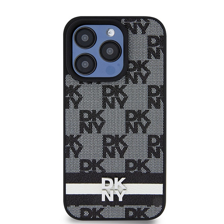 DKNY ETUI HARDCASE DO IPHONE 15 PRO 6.1 CHECKERED MONO SKÓRZANE Z