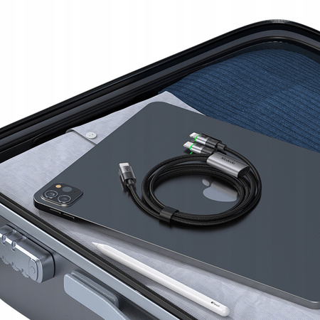 MCDODO KABEL USB-C 2W1 SZYBKIE ŁADOWANIE DO IPHONE 14 MACBOOK LED 100W 2M