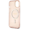 Etui Guess GUHMP14MHCMCGP na iPhone 14 Plus 6.7" - różowe Glitter Gold MagSafe