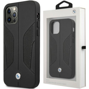 Etui BMW BMHCP12LRSCSK iPhone 12 Pro Max 6,7" czarny/black hardcase Leather Perforate Sides