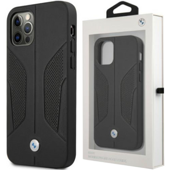 Etui BMW BMHCP12MRSCSK iPhone 12/12 Pro 6,1" czarny/black hardcase Leather Perforate Sides