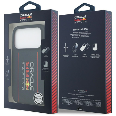 Etui Red Bull Silicone Oversize Vertical Logo MagSafe do iPhone 17 Pro granatowy