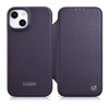iCarer CE Premium Leather Folio Case skórzane etui iPhone 14 Plus z klapką magnetyczne MagSafe ciemnofioletowy (WMI14220715-DP)