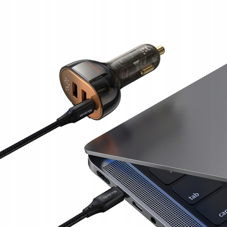 MCDODO MOCNA SZYBKA ŁADOWARKA SAMOCHODOWA MIERNIK 3X USB USB-C 100W LED