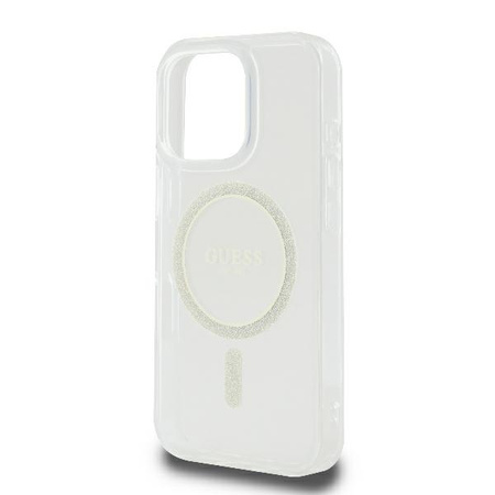 GUESS POKROWIEC HARDCASE DO IPHONE 16 PRO 6.3 DO MAGSAFE IML GLITTER CIRCLE