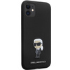 Etui Karl Lagerfeld KLHCN61SMHKNPK na iPhone 11 / Xr - czarne Silicone Ikonik Metal Pin