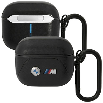 Etui BMW BMA322PVTK na AirPods 3 gen cover - czarne Leather Curved Line