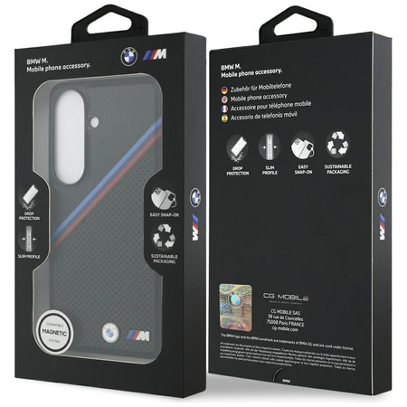 Etui BMW Tricolor Metal Logo MagSafe do Samsung Galaxy S26 czarny