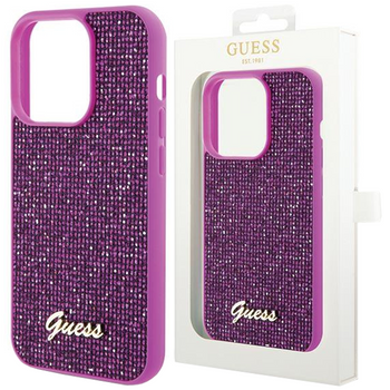 Etui Guess Disco Metal Script na iPhone 14 Pro - fuksjowe