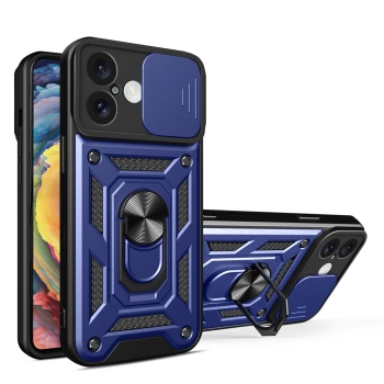 HURTEL ETUI PANCERNE HYBRID ARMOR CAMSHIELD DO IPHONE 16 PLUS Z PODSTAWKĄ