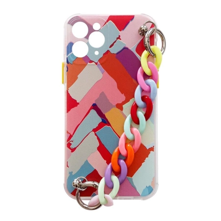 HURTEL ETUI COLOR CHAIN CASE DO IPHONE 13 PRO ŻELOWE Z ŁAŃCUSZKIEM