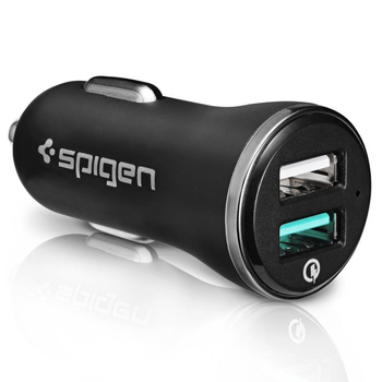 SPIGEN F27QC ŁADOWARKA SAMOCHODOWA QC3.0 DO TELEFONÓW 2-PORTOWA WYSOKA MOC