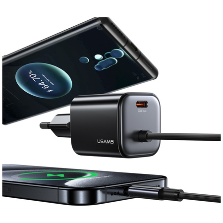 USAMS ŁADOWARKA 20W 2XUSB-C MINI SZYBKIE ŁADOWANIE GAO DO TELEFONÓW IPHONE