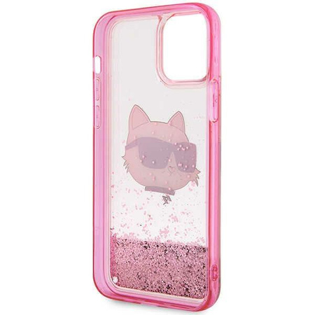 Etui Karl Lagerfeld KLHCP12MLNCHCP na iPhone 12/ 12 Pro - różowe Glitter Choupette Head