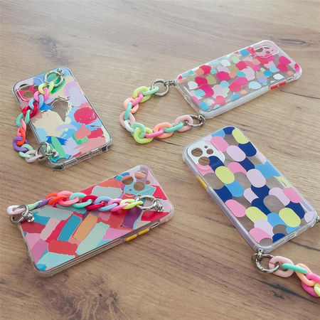 Color Chain Case żelowe elastyczne etui z łańcuchem łańcuszkiem zawieszką do iPhone 13 mini wielokolorowy (2)