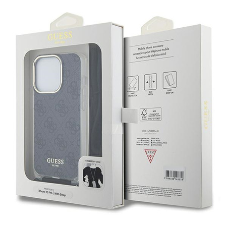 GUESS POKROWIEC CROSSBODY DO IPHONE 15 PRO MAX 6.7 HARDCASE Z WZOREM 4G