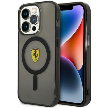 Etui Ferrari FEHMP14XURKK na iPhone 14 Pro Max 6.7" - czarne Translucent Magsafe