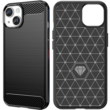 Carbon Case etui iPhone 14 Plus elastyczny żelowy pokrowiec na tył plecki czarny